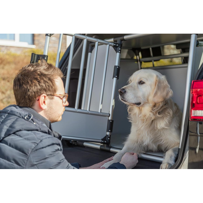 Тріксі Транспортний бокс для собак з алюмінію, розмір M–L, 60x65x86 см - стабільний, тихий, з безпечним замком та неслизьким килимком