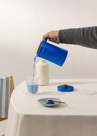 Електричний спінювач молока CREATE MilkFrother, блакитний: сенсорний дисплей, 4 програми, 350 мл, гарячий/холодний, 400W