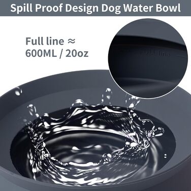 Складаний годівниця для собак SLSON, витокозахисний, портативний, для подорожей на авто, персиково-рожевий (холодний темно-сірий)