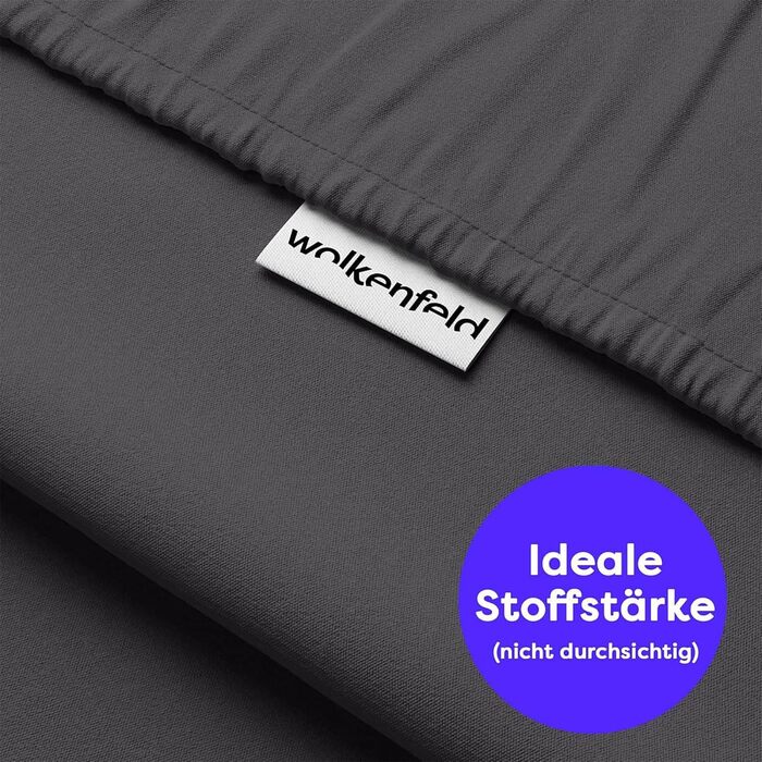 Wolkenfeld Box Spring Bed Fitted Sheet 180x200cm up to 200x220cm - up to 40cm Mattress Height - Premium Cotton Bed Sheet 180x200 | 180x220 | 200x200 for Box Spring and Water Beds - Anthracite