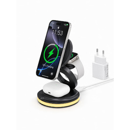 Універсальна зарядна станція 3 в 1 для Apple Watch, iPhone та AirPods з адаптером EU 30W