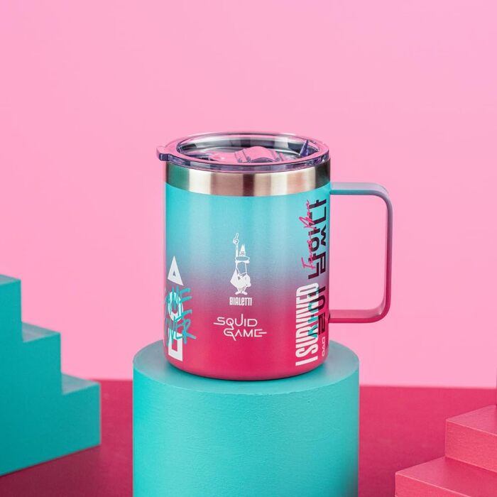 Кавоварка Bialetti Moka Express Squid Game© на 3 чашки, алюміній, терморучка, 130 мл