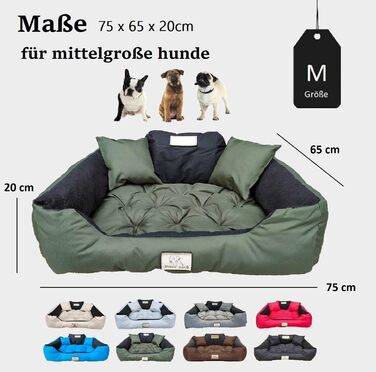 Ортопедичне ліжко для собак King Dog, зелене, M (75 x 65 см), водонепроникне, з силіконовою начинкою