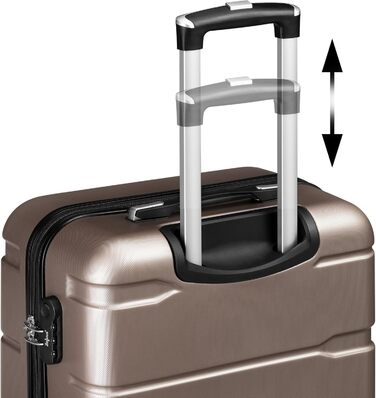 Набір валіз Zelsius 4 шт. з ABS, з кодовим замком, 4 колеса, внутрішній роздільник | Набір валіз з жорсткою оболонкою, великі валізи, багаж, ручна валіза (шампань, 3 шт.)