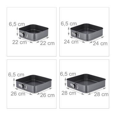 Relaxdays 6-Piece Square Springform Pan Set