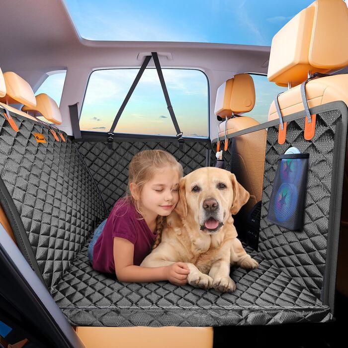 Захисний килимок для собак у машину JOEJOY, 147x73 см, чорний. Водонепроникний, антикіготковний, з кріпленням на ремінь безпеки. Підходить для пікапів.