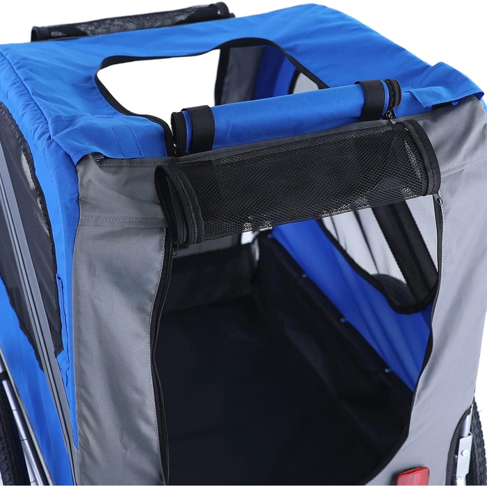 Причіп для велосипеда для собак, складний, до 40 кг, сірий/блакитний