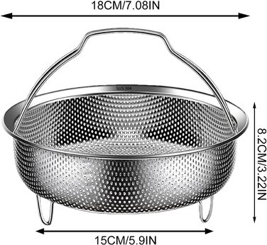 Димкамен для каструль, Ø 18 см, з нержавіючої сталі 304, для приготування на пару, супів, овочів, супівниці, мультиварки, сковороди