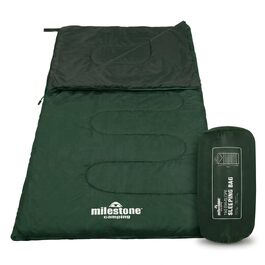 Легкий спальний мішок Milestone Camping для кемпінгу, подорожей та фестивалів, зелений