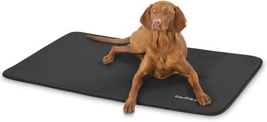 Килимок для собак Knuffelwuff Cheyenne з штучної шкіри, 95 x 60 см, чорний - для великих, середніх та маленьких собак. Підходить для дому, авто, кемпера, трейлера.