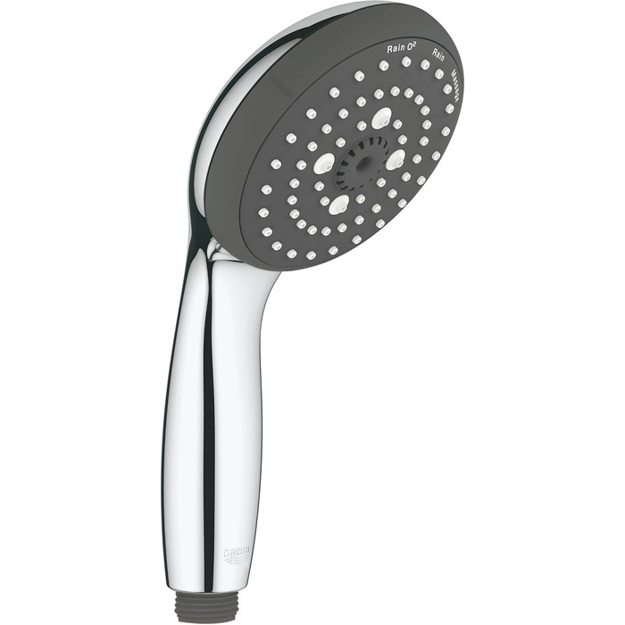 Душова лійка GROHE Vitalio Start 100 кругла, хром, 3 струмені, водозберігаюча, універсальне кріплення