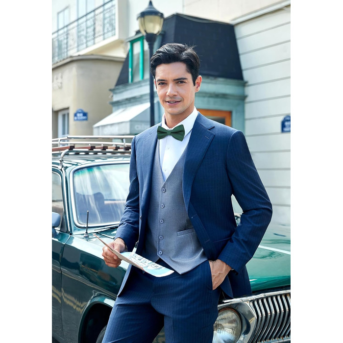 Метелик для чоловіків Enlision з кишеньковим хустинкою - Комплект краватка-метелик для чоловіків на весілля, готовий до зав'язування, костюм, краватка та хустинка з подарунковою коробкою (Зелений 2)