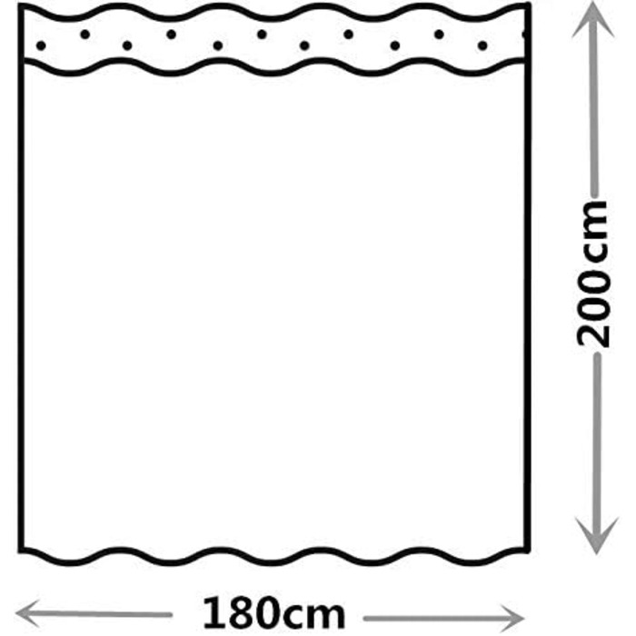 Штора для душу M&W DAS DESIGN з поліестеру, листя зелено-золоті, водонепроникна, з кільцями та утяжеленим краєм, 180x200 см