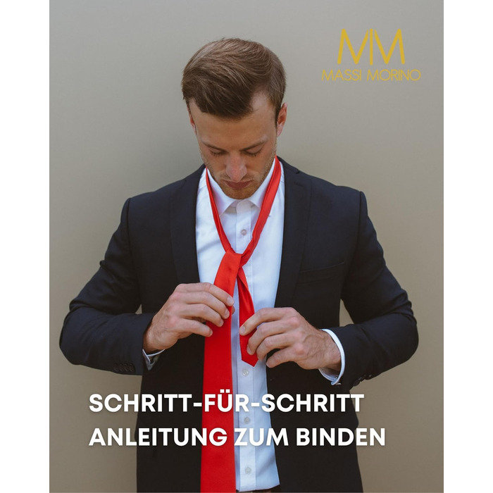 Комплект чоловічий Massi Morino: краватка, нагрудна хустка, запонки, голка для краватки, подарункова коробка - червоний колір, універсальний розмір, ідеально для весілля