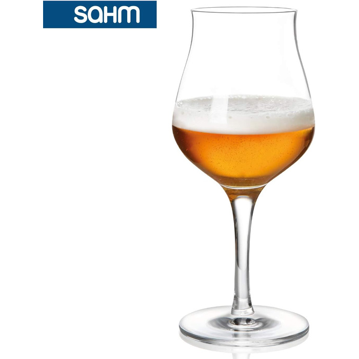 Sahm Beer Glasses Set - 6 pcs - 420ml Beer Sensory Glass - Dishwasher-Safe Beer Glasses - Ideal Gourmet Beer Gift & Craft Beer Glasses