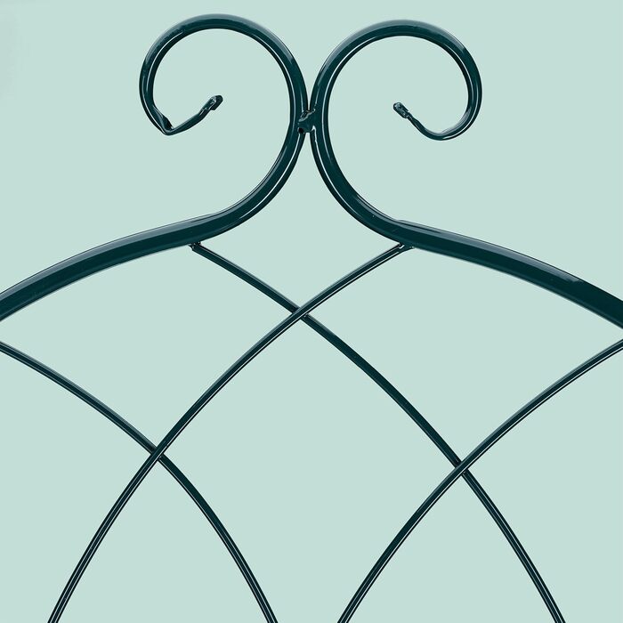 Relaxdays Trellis Set of 2, Metal, 180 x 50 cm, Garden Support, Vintage, Decorated Lace, for Sticking, Dark Green, (Design E)