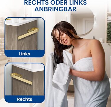 Настінна полиця для рушників rtmr, з кріпленням для свердління, преміум-якість, з алюмінію, 38 см, для ванної кімнати та гостьового туалету