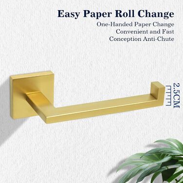 Тримач для туалетного паперу з нержавіючої сталі 304, 15 см. Сучасний настінний тримач для ванної кімнати, туалету та кухні (Золотистий)