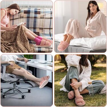 Тапочки жіночі OFFCUP Fuzzy з м'якою піною Memory, у формі акули, антиковзкі, теплі та зручні, рожеві, 38/39