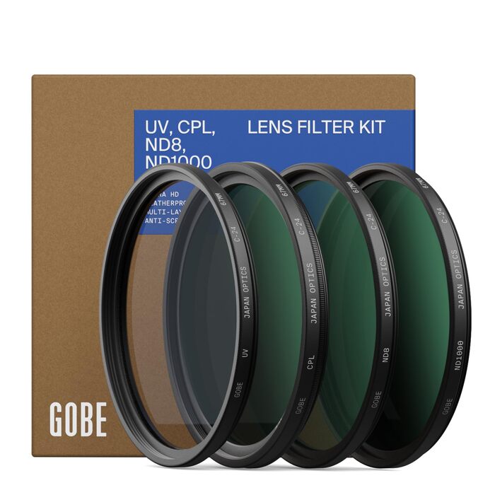 Набір фільтрів Gobe 46mm: UV, CPL, ND8, ND1000 - для фото та відео