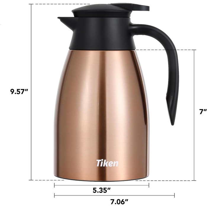 1.5L Thermos Flask Stainless Steel Double-Walled Vacuum Insulation Insulated Carafe Coffee Pot