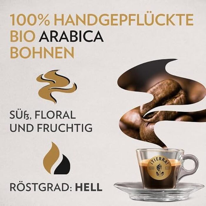 Кава в зернах Lavazza Tierra Bio Arabica, органічна, для еспресомашин, м'який фруктовий смак, інтенсивність 6/10, 1 кг