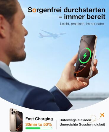 TORRAS Power Bank 5000mAh з MagSafe, 22.5W PD, USB-C, для iPhone 17 Pro Max та інших моделей