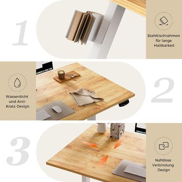 Регульований за висотою стіл Agilestic: електричний, з пам'яттю, ергономічний, для роботи, 120x80 см, білий