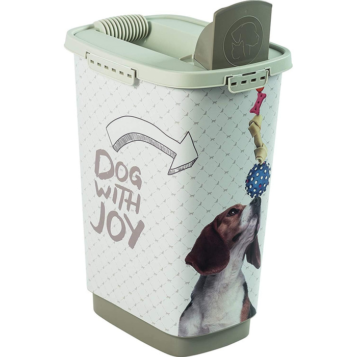 Контейнер для корму Rotho MyPet Cody для собак, 25л, з кришкою та дозатором, BPA-free, антрацит/білий