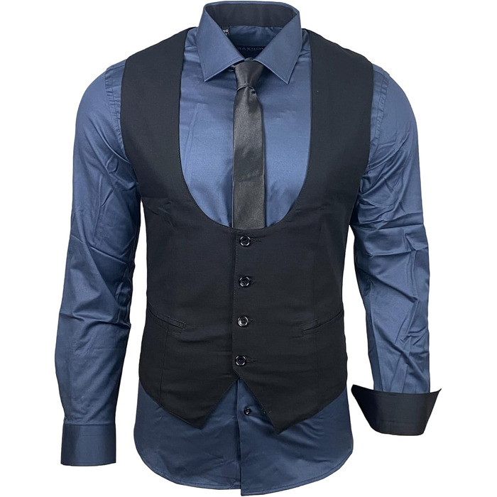 Чоловічий костюм трійка Slim Fit: Жилет, піджак, краватка (Anthrazit, XXL) - B-101