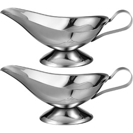 ULTECHNOVO Sauce Bowl for Sauces, 284 ml, Stainless Steel, Sauce Boat, Sauces, Milk Pitcher, Sauce Container for Warming Sauces, Salad, Dressings, Serving Bowls
