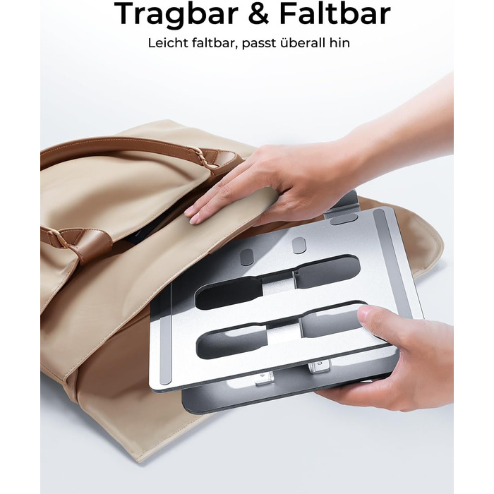 Регульований підставка для ноутбука: ергономічна, складна, з алюмінію, для MacBook Pro, HP (10–16