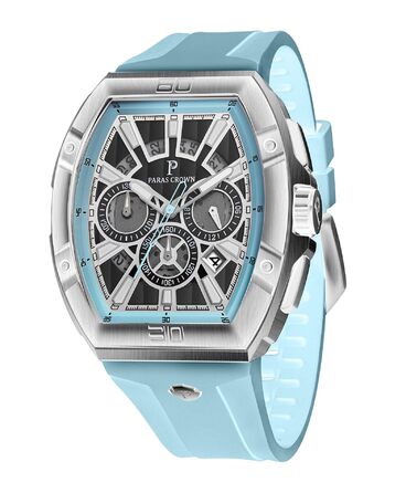 Чоловічий годинник-хронограф на кварцовому механізмі з японським годинниковим механізмом, 5ATM, корпус з нержавіючої сталі, ремінець з силікону (Blue3)