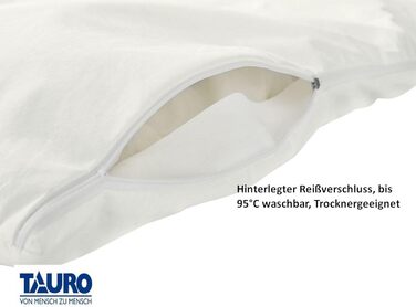 TAURO 24161 Fitted Mattress Cover, All-Around 70 x 140 cm, Encasing for Children's Mattress, Height 12 cm, Dust Mite Protection for House Dust Allergy Sufferers, White (24161)