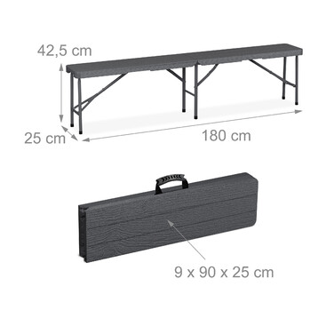 Relaxdays 3-piece folding beer garden set