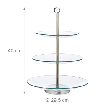 Relaxdays Tiered Cake Stand, 3-Tier