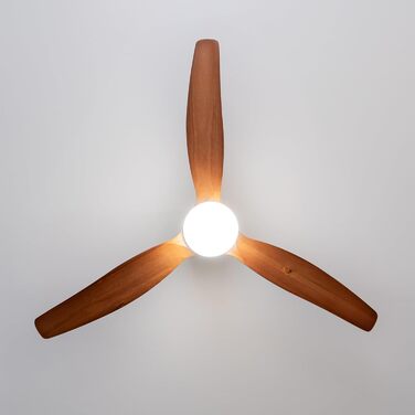 Вентилятор стельовий Cecotec EnergySilence Aero 5600 Classic Gold & DarkWood з підсвіткою та пультом ДК, 40 Вт, 3 лопаті, LED, таймер, 6 швидкостей, режим зима/літо