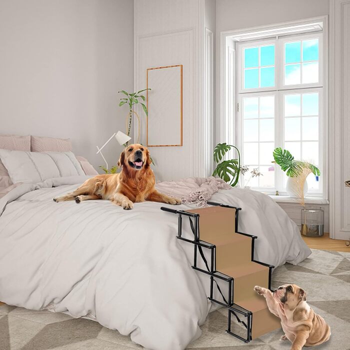 Рампа для собак, сходинки для великих та маленьких собак, авторампа для собак, складана рамка для авто, дивана або ліжка, з неслизьким покриттям, вантажопідйомність до 50 кг