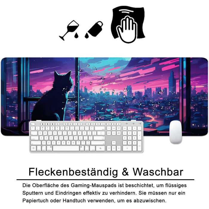 Килимок для миші Octopus, фіолетовий, 80x30 см, XL, великий, для геймінгу, під клавіатуру, килимок на стіл, Desk Pad