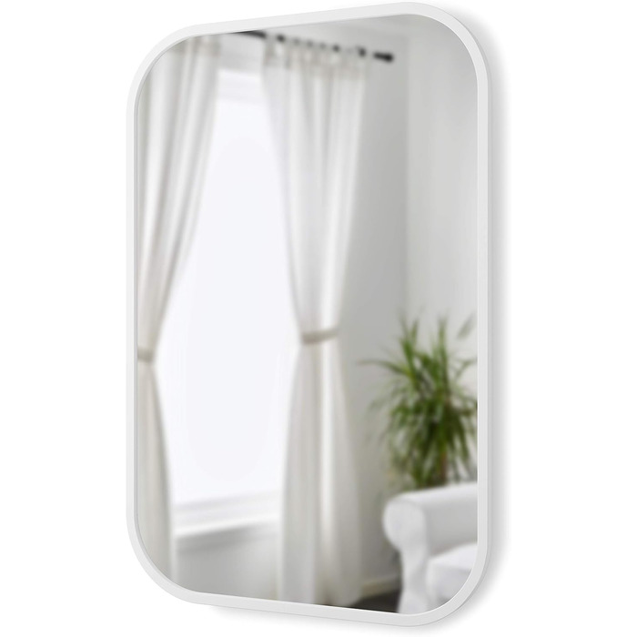 Дзеркало настінне Umbra Hub, 61 см, біле - для передпокою, ванної кімнати, вітальні