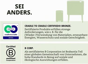 Сміттєвий бак Brabantia Bo Touch Bin на 36 л, металевий, білий, з внутрішнім відром (54 x 32 x 68 см)
