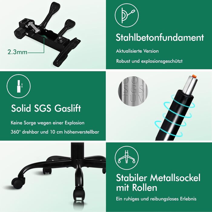 Офісне крісло ALFORDSON з регулюванням нахилу 150°, обертання 360° та підставкою для ніг. PU-шкіра, глянцевий чорний колір Palmer. Підходить для роботи та геймінгу.