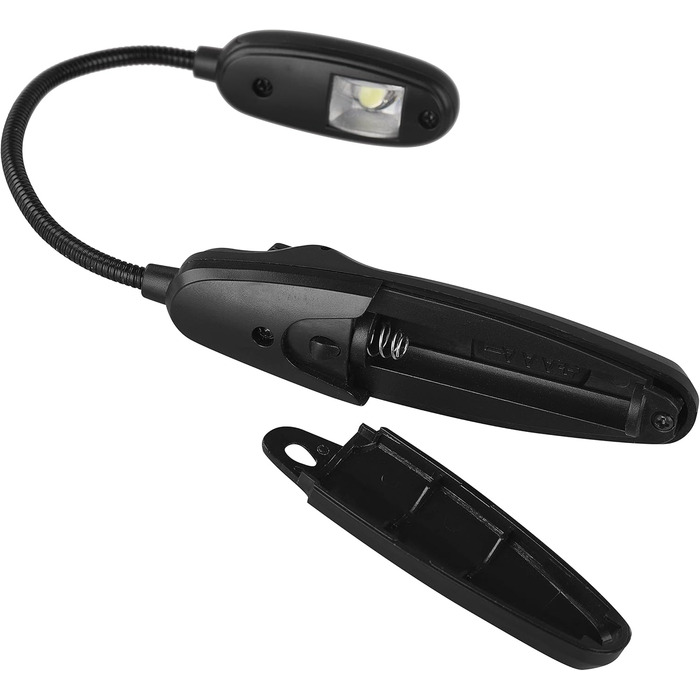 LED лампа EMOS для читання з кліпсою - 10 лм, до 7 м - 2 режими, 35 год, акумулятор (AAA), для внутрішнього та зовнішнього використання, чорна