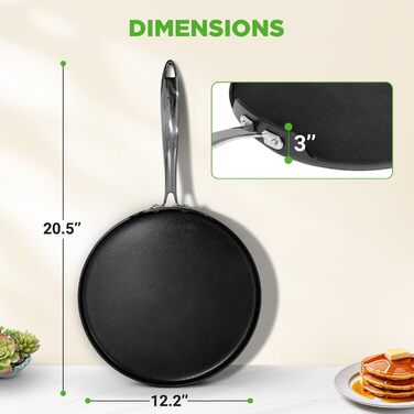 Млинцевниця Nutrichef 30 см з антипригарним покриттям для індукції, універсальна сковорода для млинців, панкейків, яєць, PFOA-free, підходить для всіх плит, можна мити в посудомийній машині