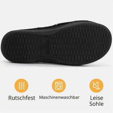 Чоловічі домашні капці-шльопанці RockDove з ефектом пам'яті (Memory Foam), регульований ремінець, протиковзка підошва для дому та вулиці, чорні, розмір 46/47 EU