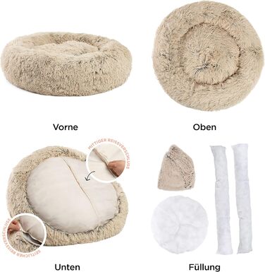 Круглий лежак для тварин Best Friends by Sheri - заспокійливий лежак для собак та котів, 91 x 91 см, Taupe