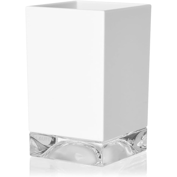Kartell Boxy Toothbrush Holder, Plastic, Transparent, 7 x 7 x 12 cm (Toothbrush Holder, White)