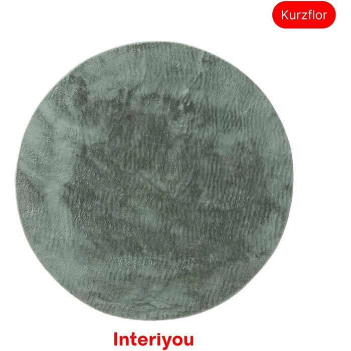 Килимок для вітальні Interiyou Fargo 80x150 см - короткий ворс, миючий, неслизький, штучне хутро, м'який ворс (зелений)