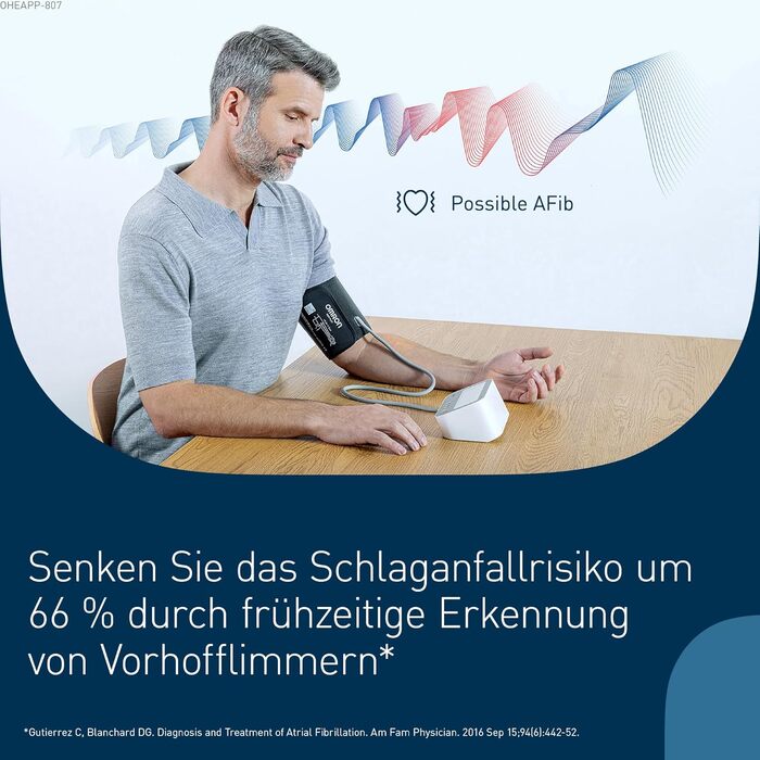 Тонометр OMRON X4 Connect AFib з Bluetooth та мобільним додатком, виявлення фібриляції передсердь (AFib) | клінічно перевірений | для діабетиків та вагітних | манжета 22-42 см