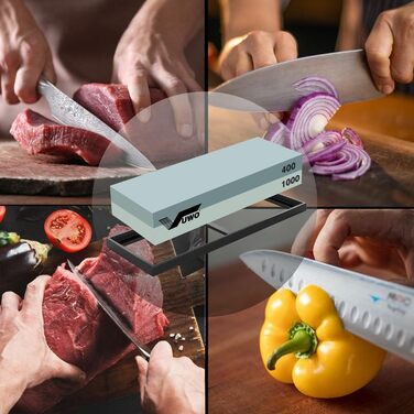 Набір для заточування ножів Vuwo 2-в-1: 400/1000 грінь - заточувальний камінь з силіконовим тримачем